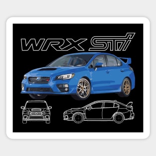 subie Type S VAB 2019 Pearl world rally blue print Sticker